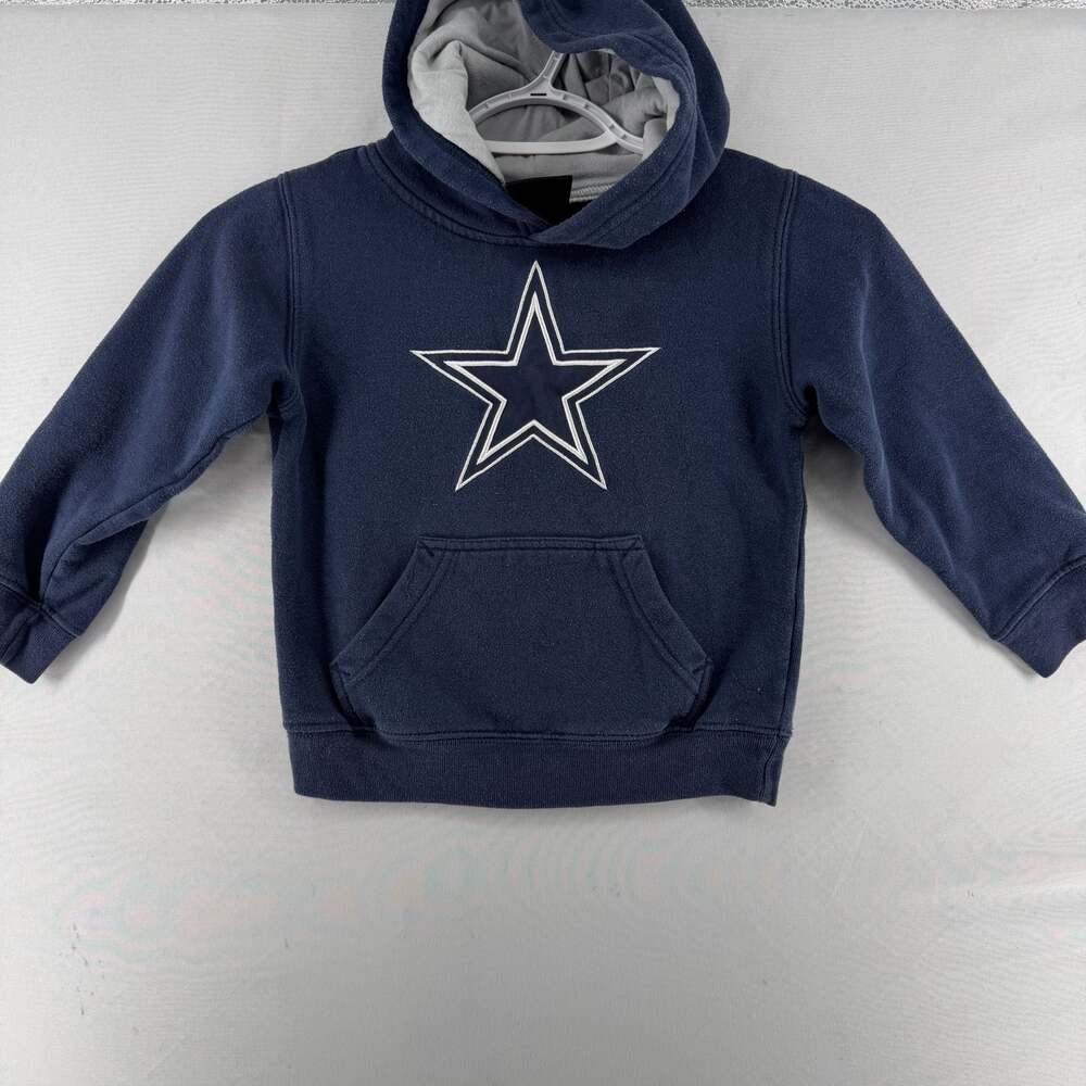 1389 NFL Team Apparel Dallas Cowboys Kids Navy Blue Star Pullover Fleece Hoodie